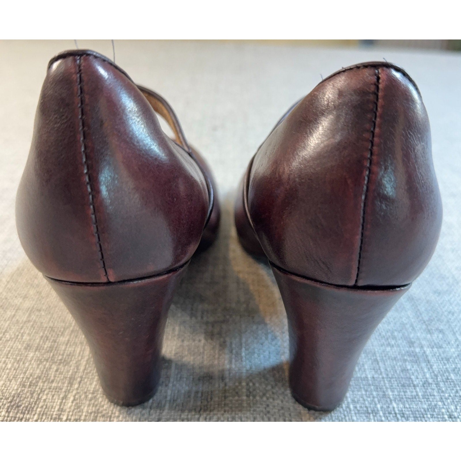 Sofft Miranda Mary Jane Pumps Womens Burgundy Leather Block Heel 8M