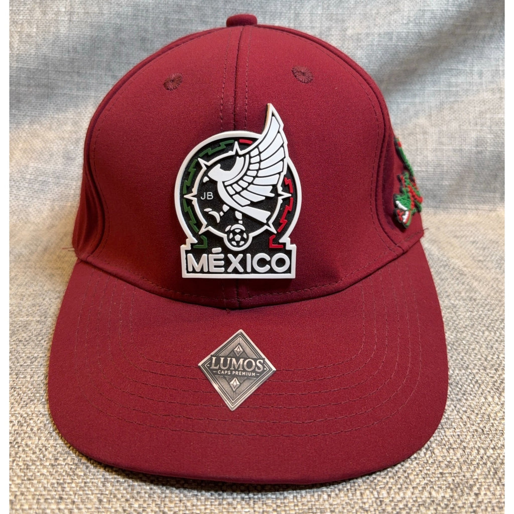 Mexico Soccer Hat Lumos Maroon Eagle Aztec Quetzalcoatl Adjustable Cap