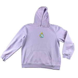 The Simpsons Homer Simpson Hoodie Mens Lavender Embroidered Pullover 22x27.5