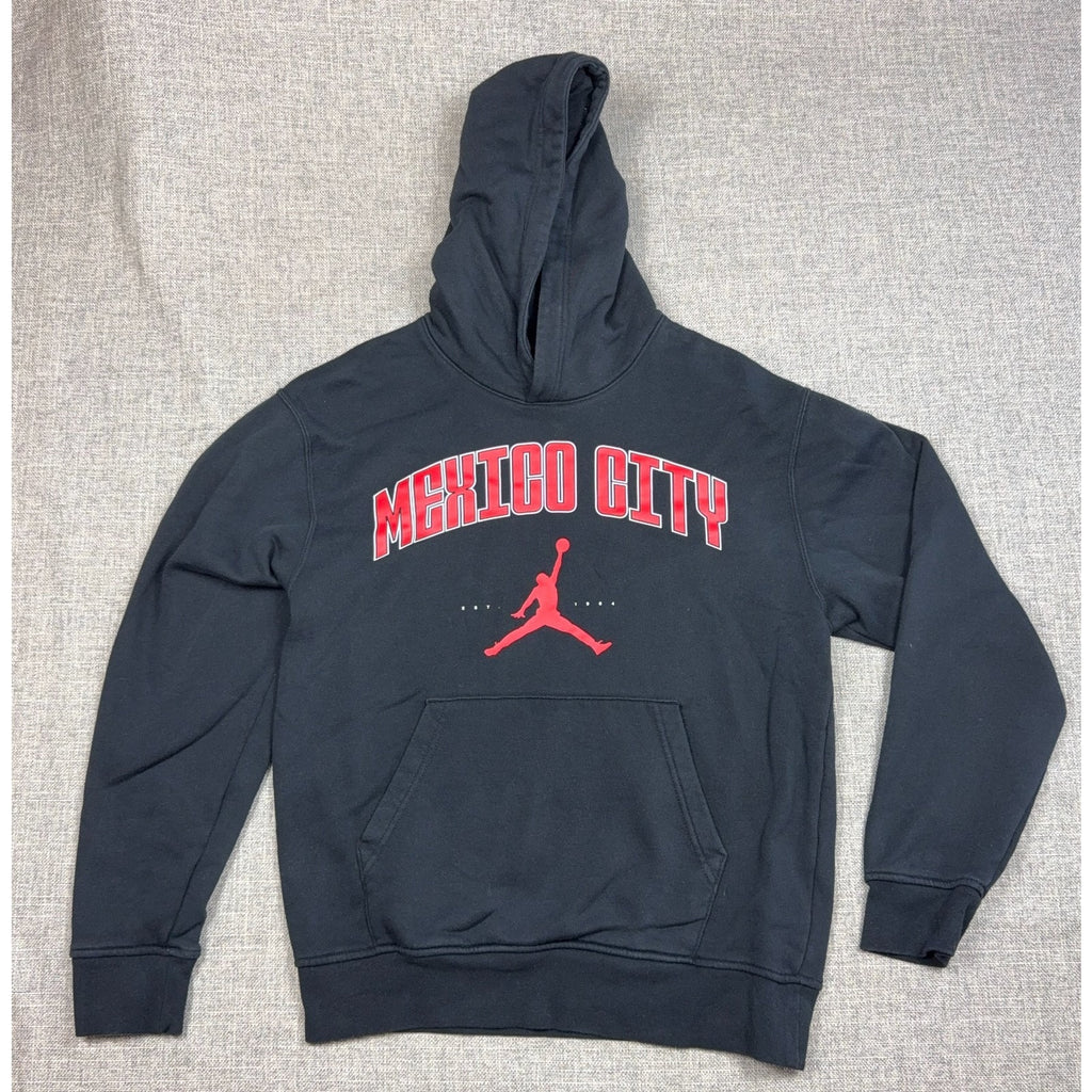 Nike Jordan Mexico City Hoodie Men's S Black Red Jumpman HQ0428-010