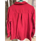 Chico’s Design Red Linen Blend Button Up Blouse Women’s Size 1 Lightweight Top