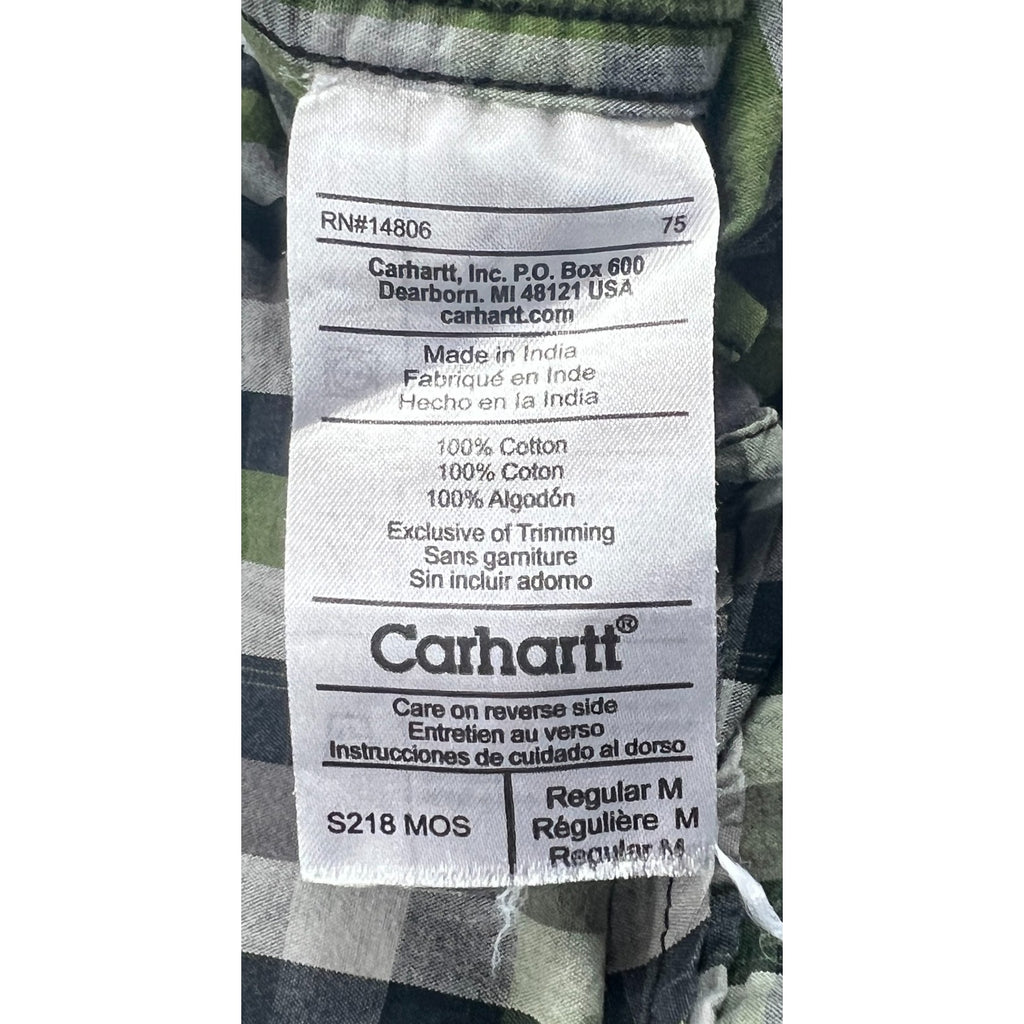 Lot 2 Carhartt S218 Plaid Shirts Mens M Regular Long Sleeve Workwear