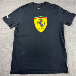 Puma Scuderia Ferrari T Shirt Mens M Black Shield Logo F1 Racing 620207-01