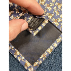 Bijoux Terner Teddy Bear Novelty Tie Genuine Silk Blue Cute Vintage Necktie