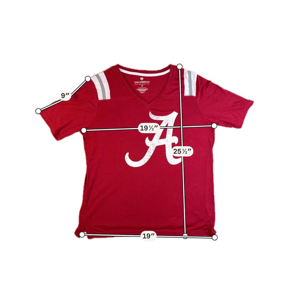 Colosseum Alabama Crimson Tide Womens Medium Red Distressed A Football Shirt