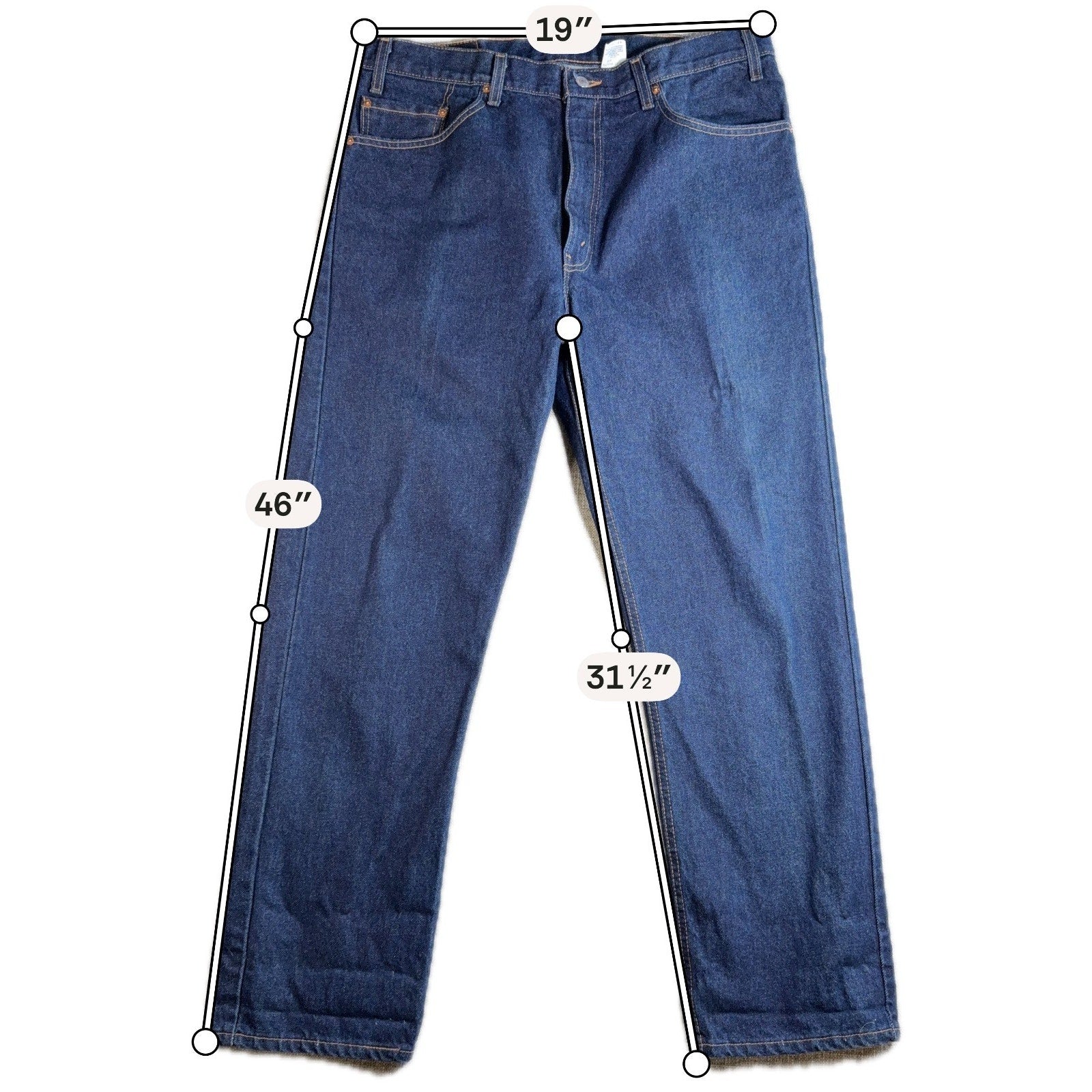 Vintage Levi’s 505 Jeans Mens 38x30 Made USA Dark Wash Regular Fit 100% Cotton
