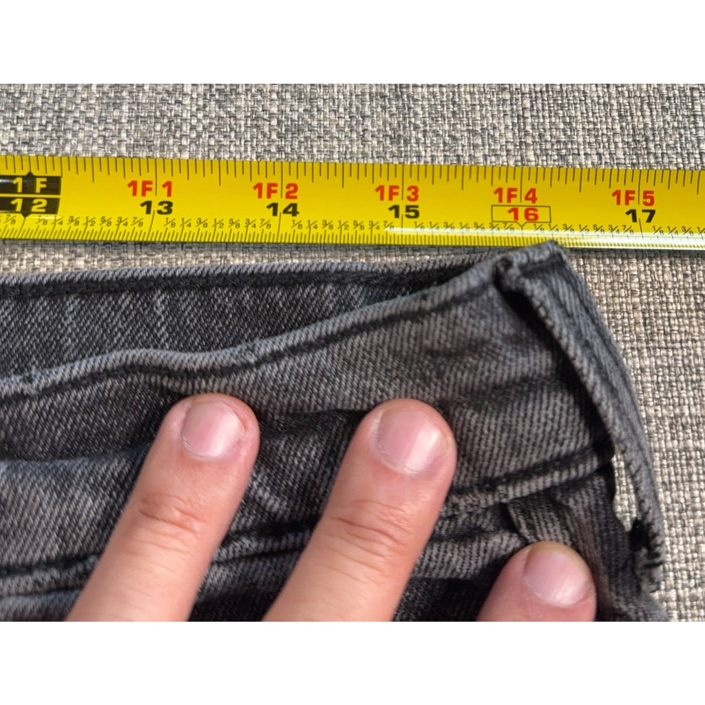 Hollister Super Baggy Jeans Mens 34x30 Gray Black Mushroom Patch Y2K Wide Leg