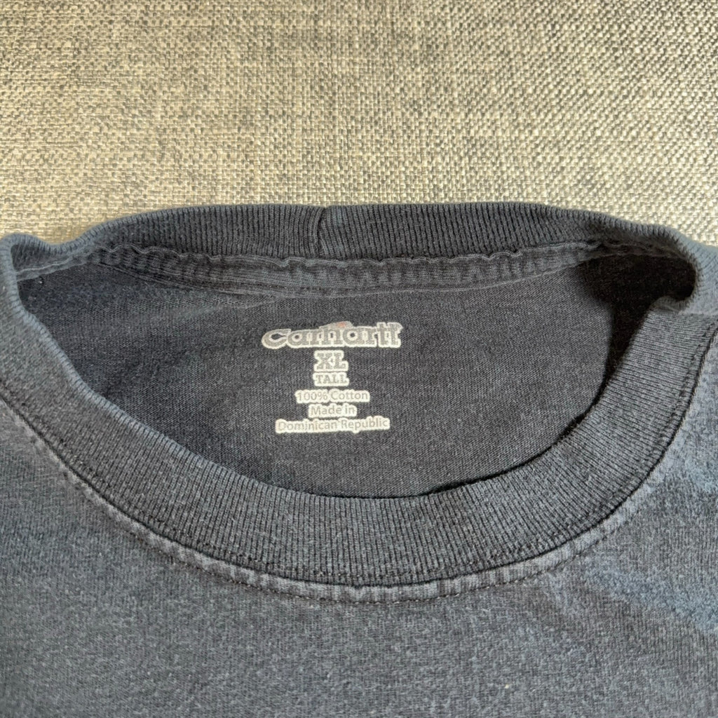 Carhartt Pocket T Shirt Men XL Tall Faded Black Heavyweight Workwear Cotton