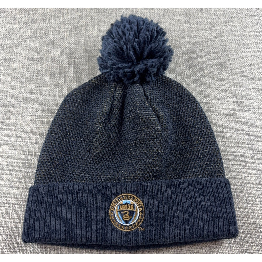 Philadelphia Union Adidas MLS Pom Beanie Knit Hat Navy Gold 2016 Soccer