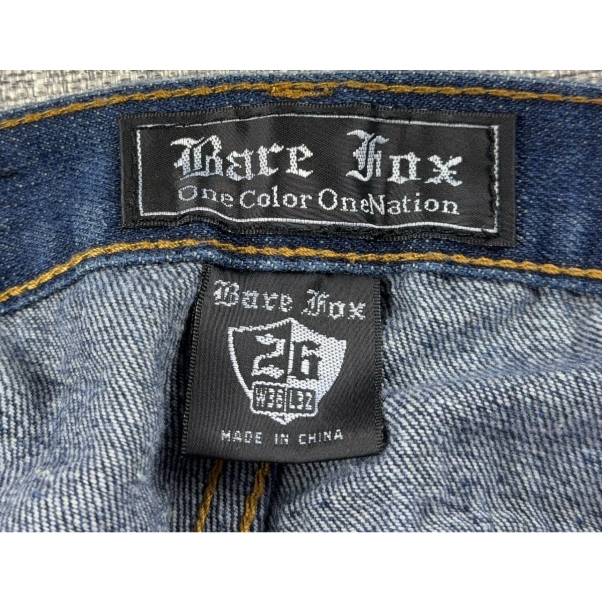 Bare Fox OneColorOneNation Jeans 26 Rose Embroidered Dark Wash Y2K Denim