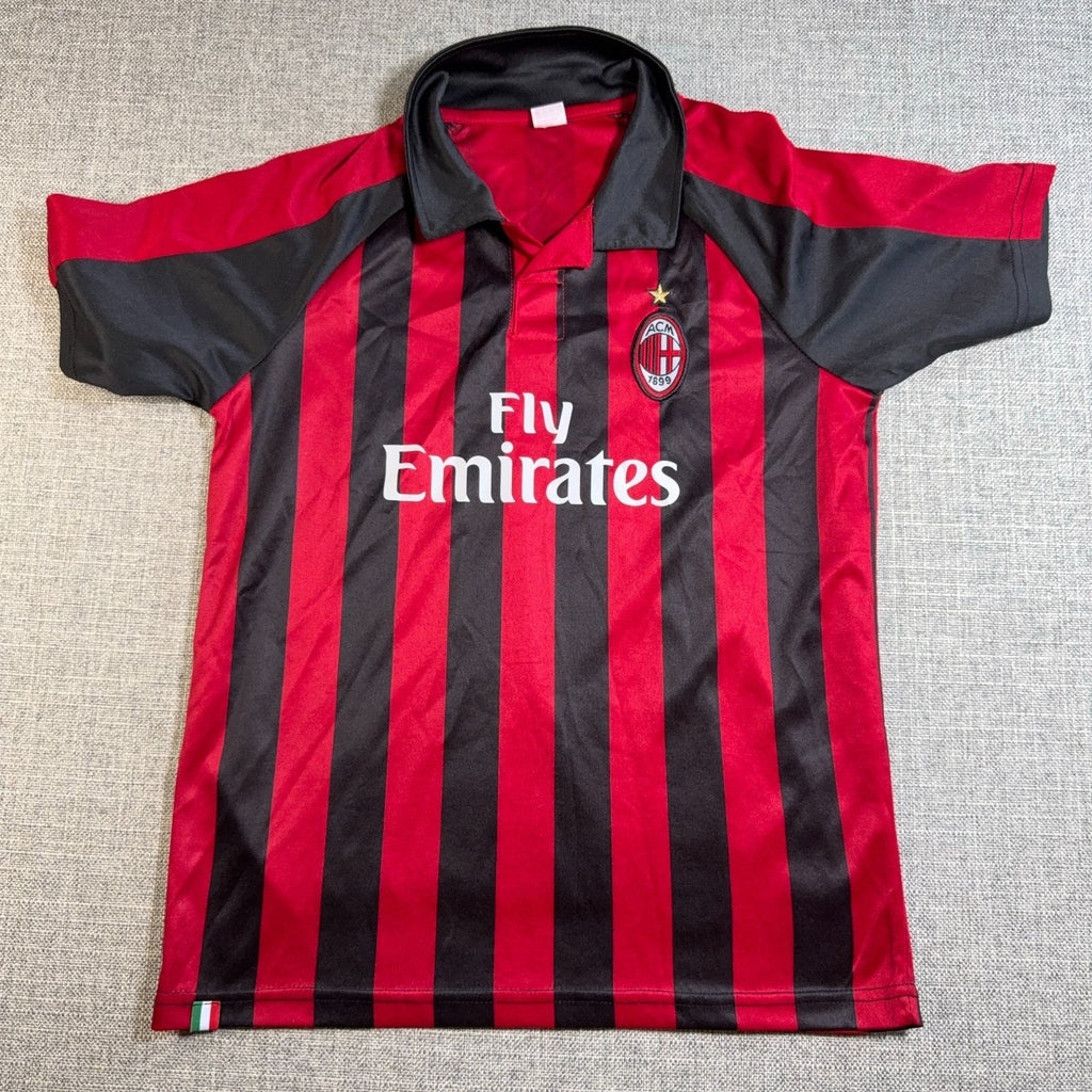 Lot 2 Youth Soccer Jerseys AC Milan Ireland Moody #19 Red Green Fan Shirts
