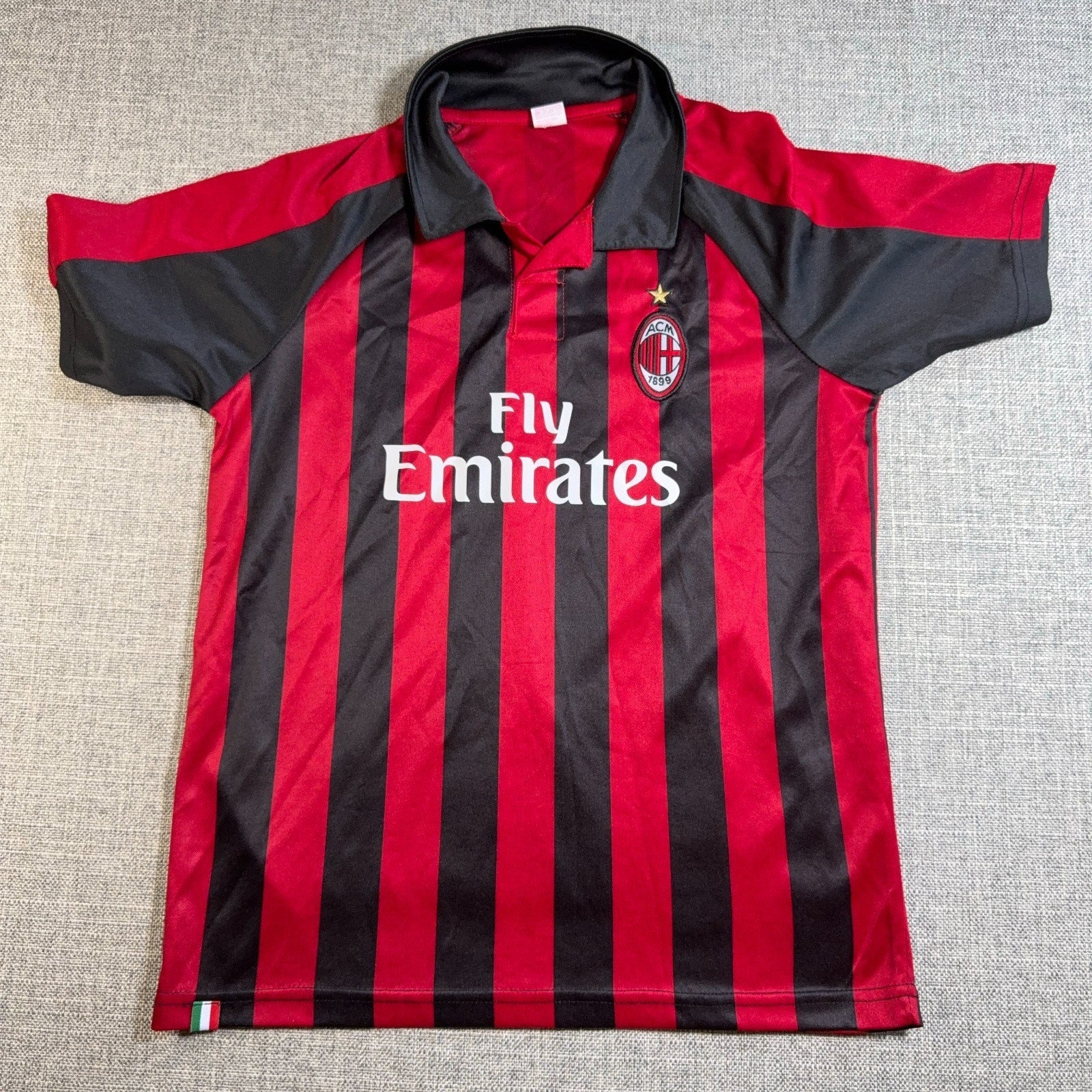 Lot 2 Youth Soccer Jerseys AC Milan Ireland Moody #19 Red Green Fan Shirts