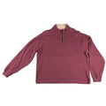 Jos A Bank Mens Large Burgundy Quarter Zip Sweater 100% Cotton Pullover Mock Nec