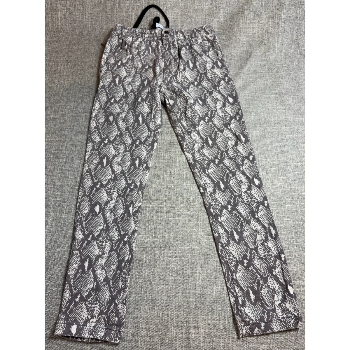 Urban Outfitters Snake Print Pants Womens S Gray White Pull On Cropped 25.5