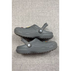 Crocs Classic Lined Clogs Gray M6 W8 Unisex Fleece Shoes w/ 5 Charms