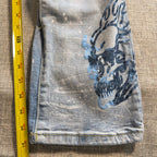 Smoke Rise Graffiti Distressed Jeans 38x34