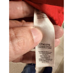 Chico’s Women’s Red Jacquard Button Front Blouse SZ 2 Travelers Lightweight Top