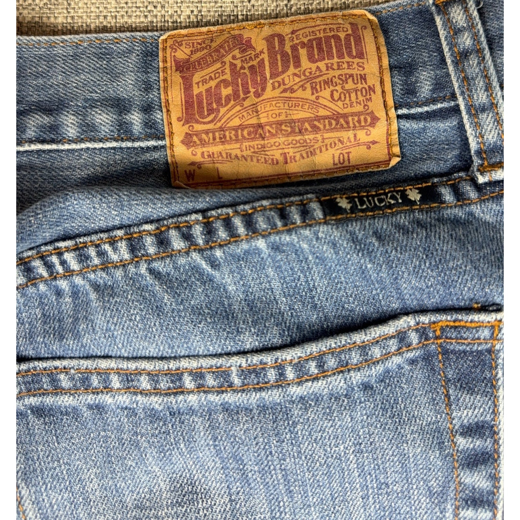 Lucky Brand 181 Relaxed Straight Jeans Mens 31x34 Blue 100% Cotton Denim
