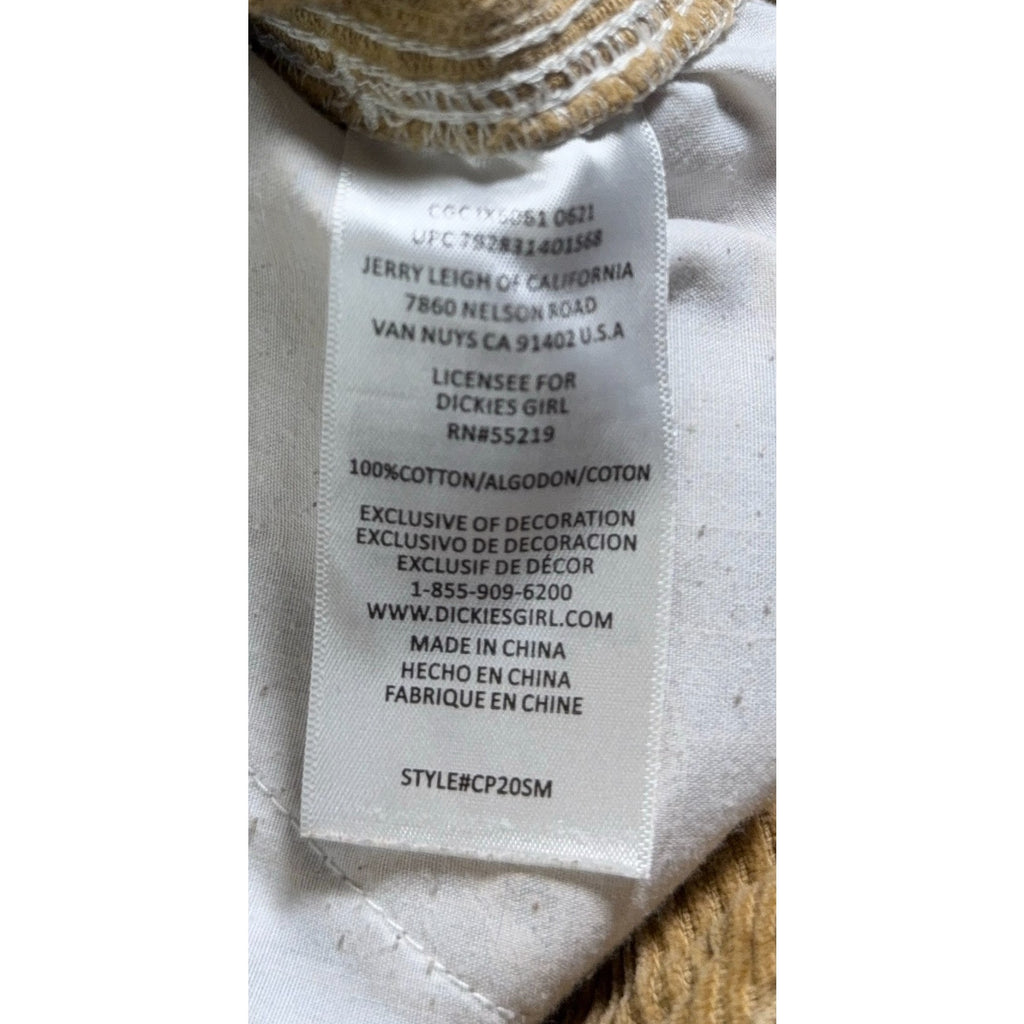 Dickies Girl Corduroy Carpenter Pants Womens Juniors 7/28 Tan Y2K Utility