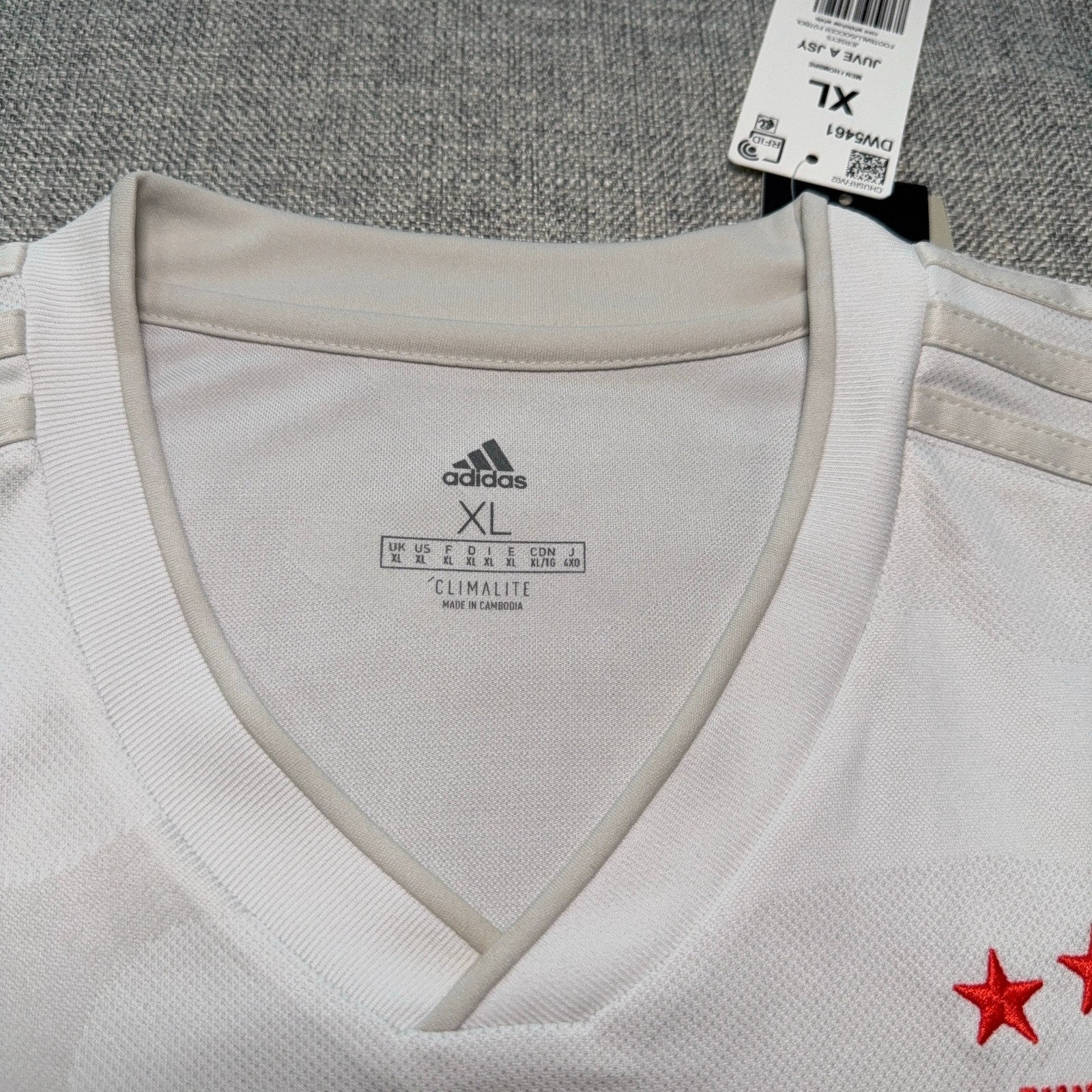 Adidas Juventus 2019/20 Away Jersey Men's XL White Red NWT DW5461