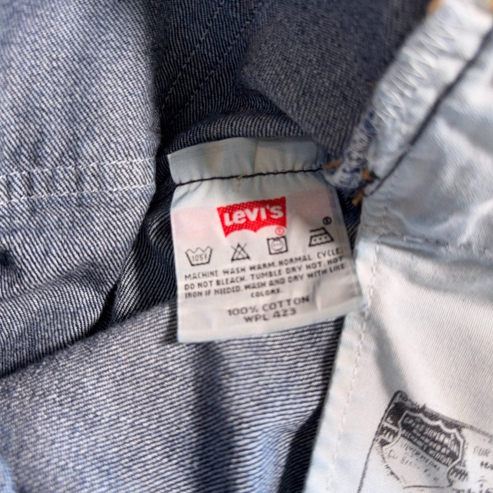 Levi’s 501 Jeans Mens 33x34 Tag 33x31 Actual Blue Button Fly 100% Cotton Denim