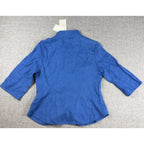 LINTICO 100% Linen Blue Button Front Blouse NWT Women’s 3/4 Sleeve