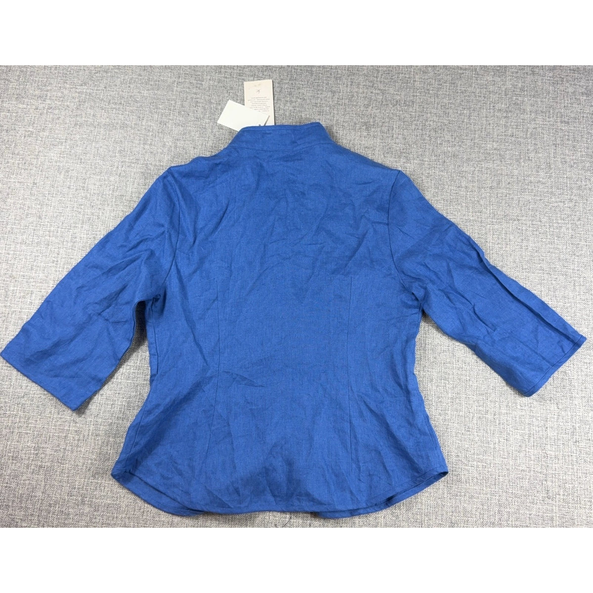 LINTICO 100% Linen Blue Button Front Blouse NWT Women’s 3/4 Sleeve