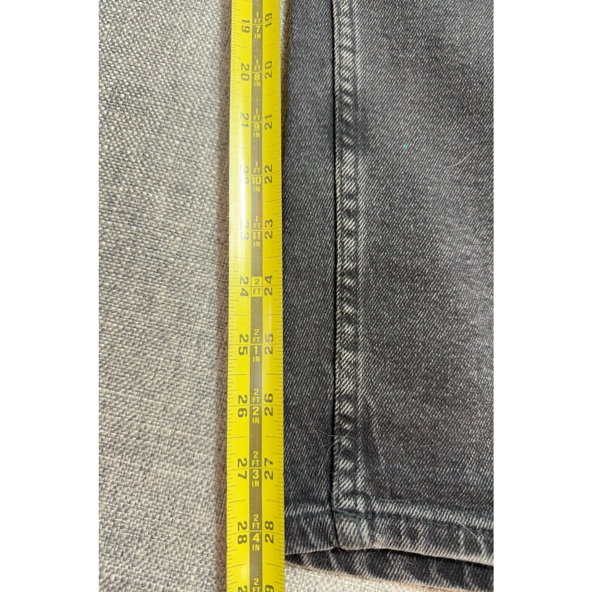 Zara Man Jeans Mens 32 Black Gray Acid Wash Slim Tapered Denim 28 Inseam