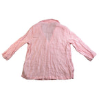 Sigrid Olsen Linen Tunic Blouse Women M Pink Popover Collared Lagenlook Top