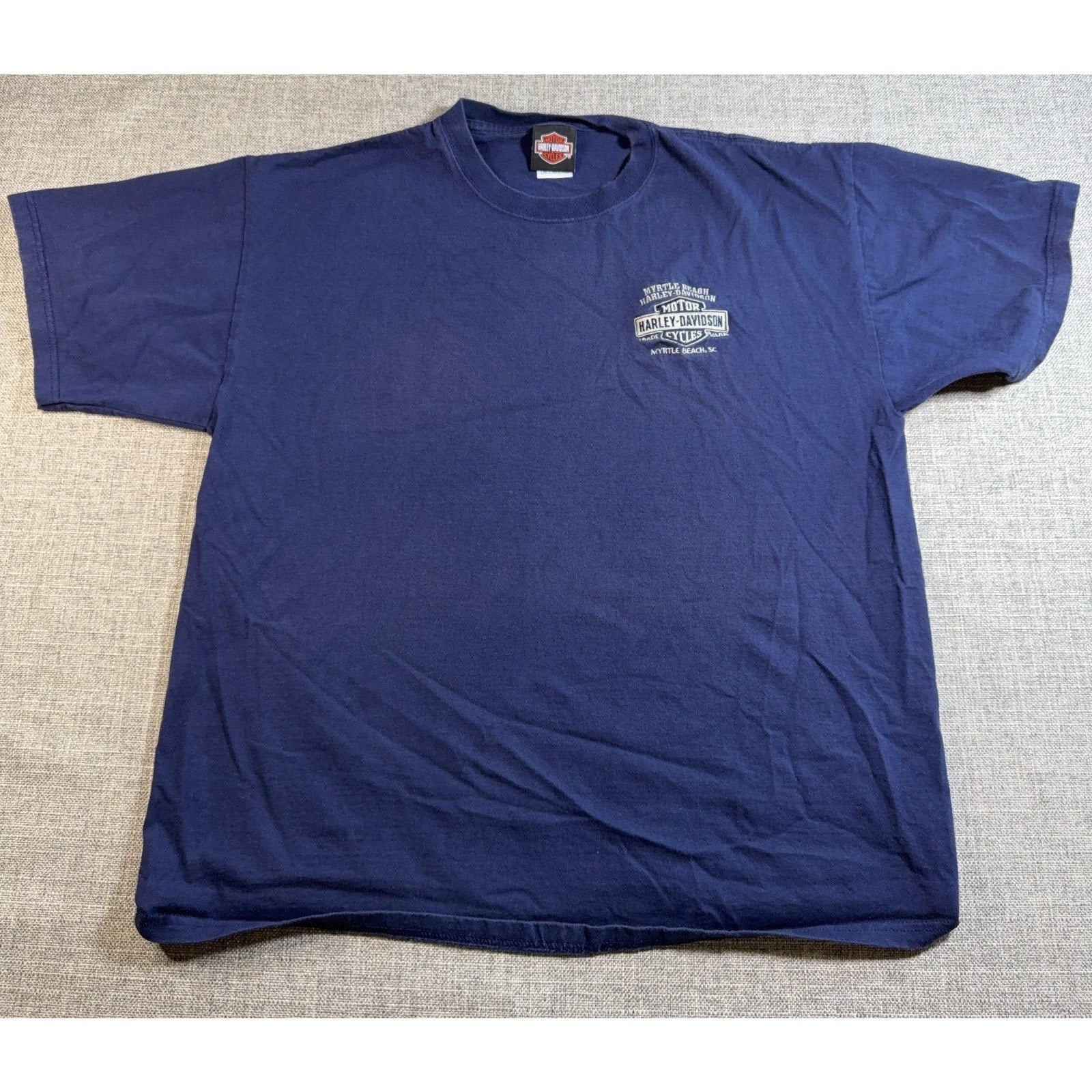 Harley Davidson Myrtle Beach T Shirt Men XL Navy Embroidered Logo South Carolina
