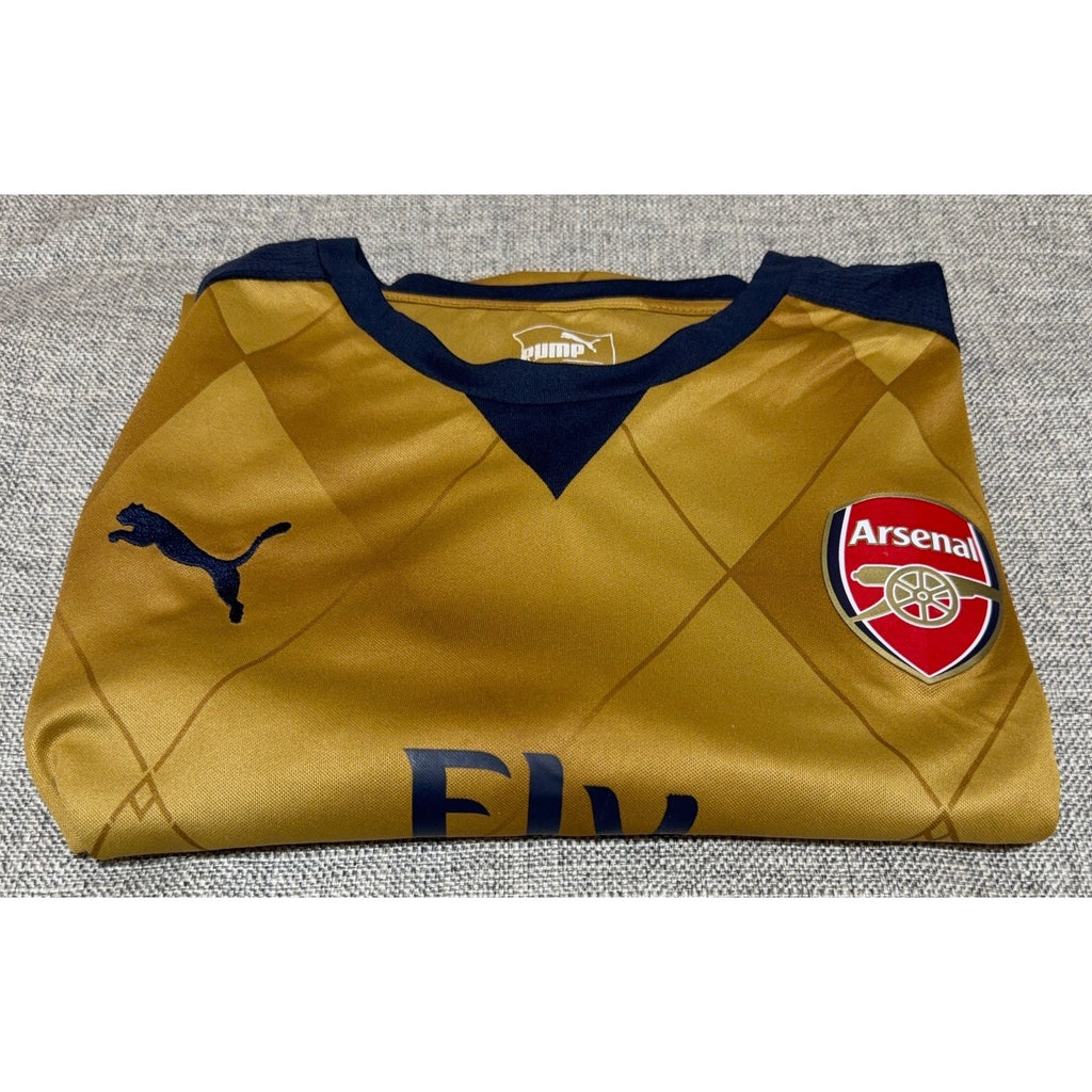 Arsenal 2015/16 Away Jersey Puma Gold Navy Fly Emirates Men’s L 747568
