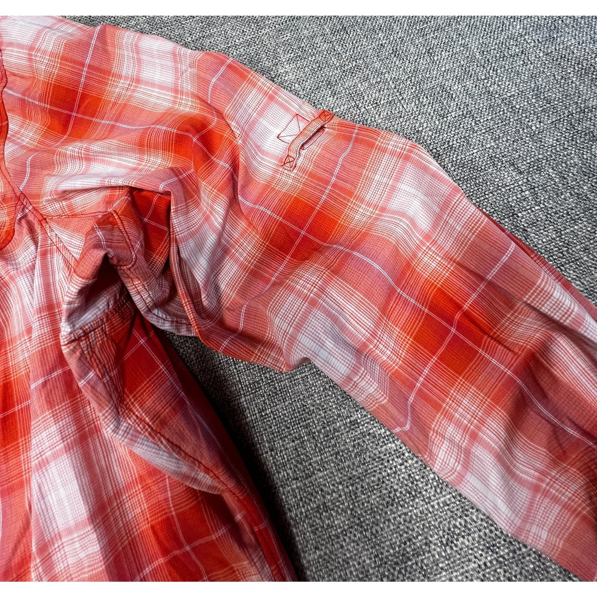 Duluth Trading Sidewinder Shirt Womens 2XL Coral Plaid Vented UPF 30