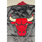 Adidas Chicago Bulls NBA Quilted Satin Bomber Jacket Black Red L 2013 Trefoil