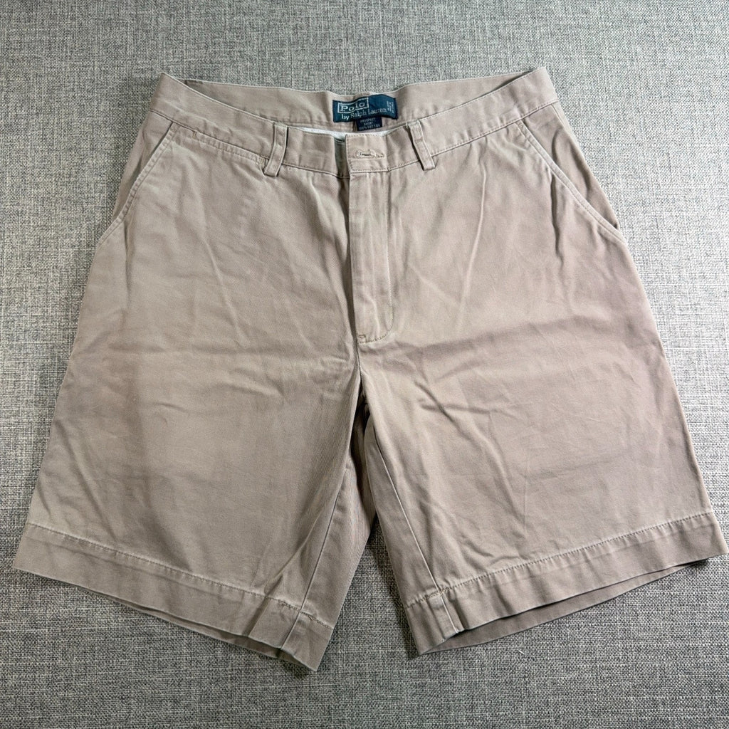 Polo Ralph Lauren Prospect Shorts Mens 32 Khaki Classic Chino Cotton 9 Inseam