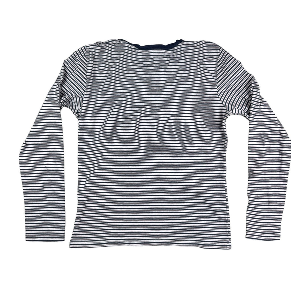Levi’s Women’s L Striped Long Sleeve Shirt Navy White Red Slim Fit Y2K