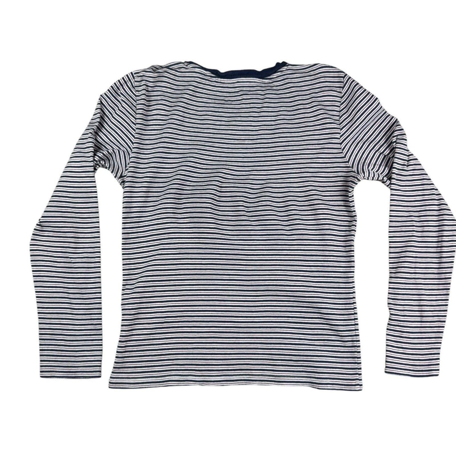 Levi’s Women’s L Striped Long Sleeve Shirt Navy White Red Slim Fit Y2K