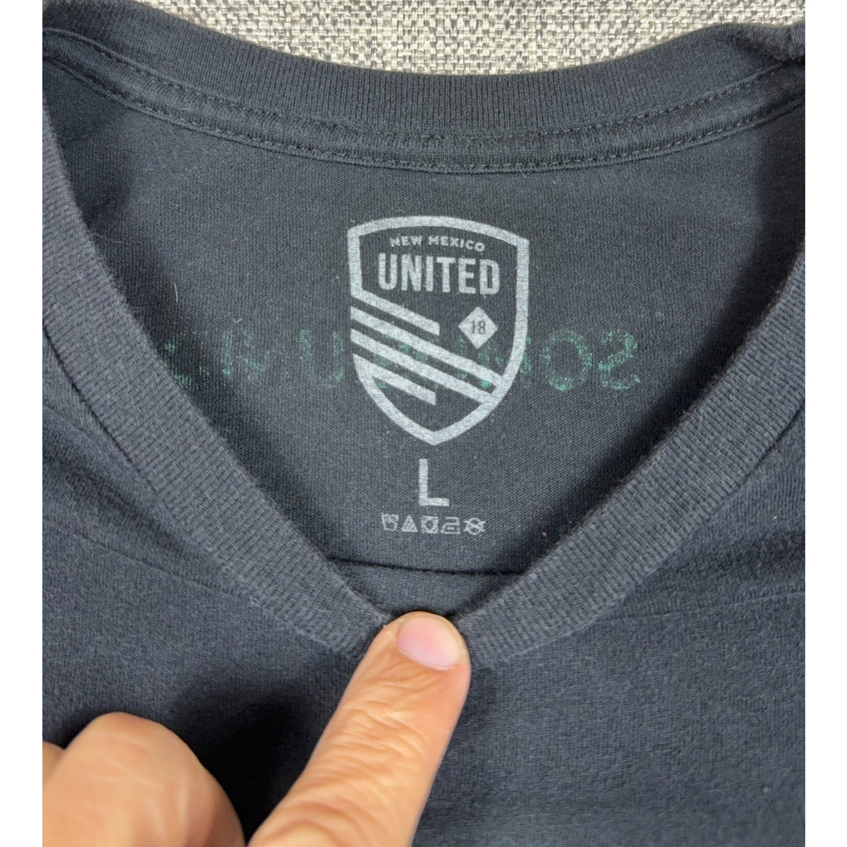 New Mexico United Soccer T Shirt Men L Black Turquoise Somos Unidos USL