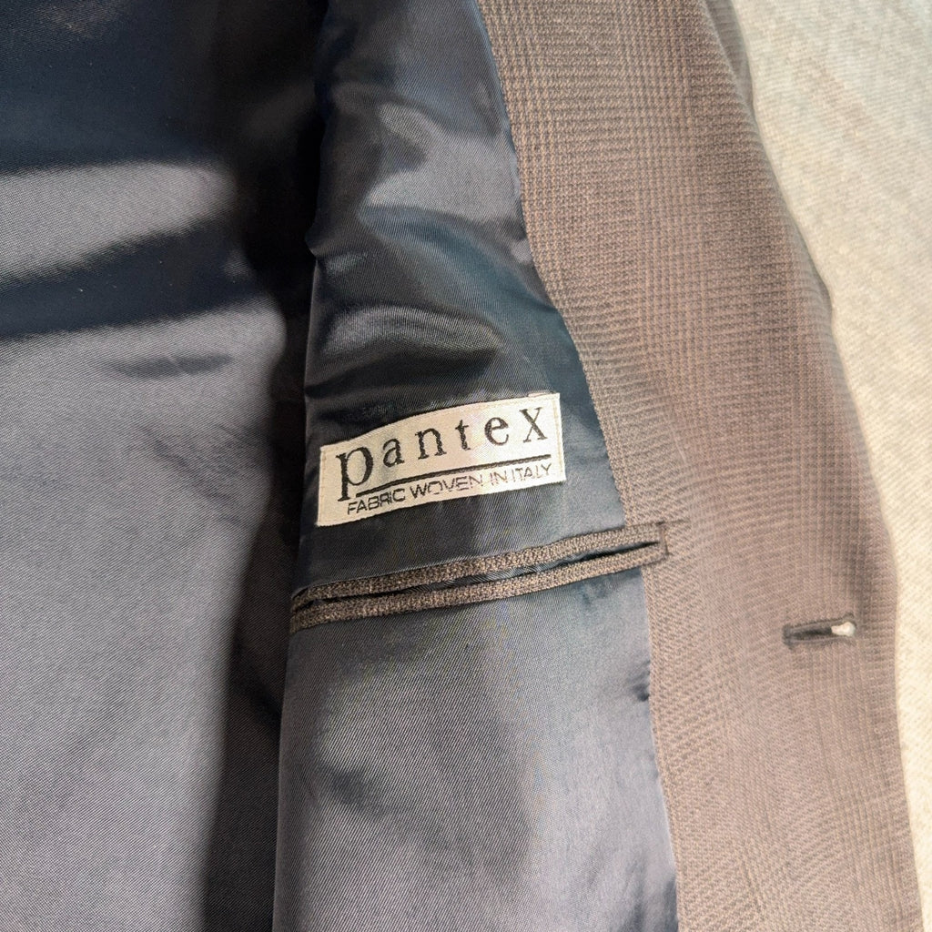 Cortefiel Cantex Wool Cashmere Sport Coat Mens 42R Brown Plaid Blazer Italy