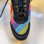 Kurt Geiger London Rainbow Faux Fur Platform Sneakers Womens EU 36 US 5.5 Black