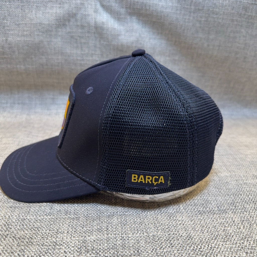 FC Barcelona FCB Navy Trucker Hat Mesh Snapback Barça Crest Soccer Cap OSFA
