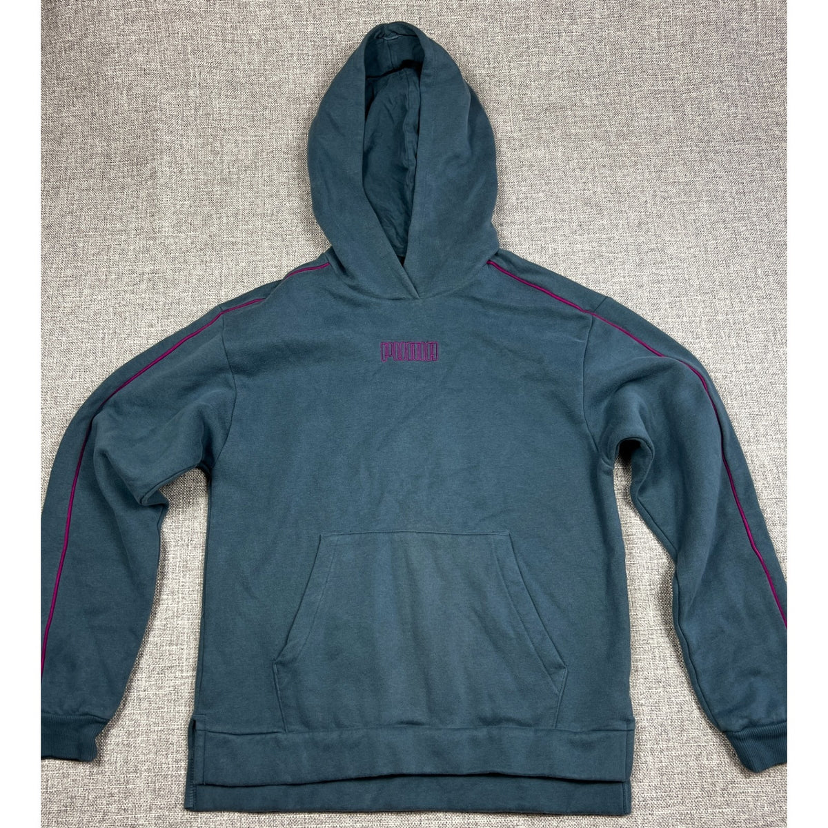 Puma Women’s Teal Pink Piping Hoodie S Joggers M 2 Piece Sweatsuit Set