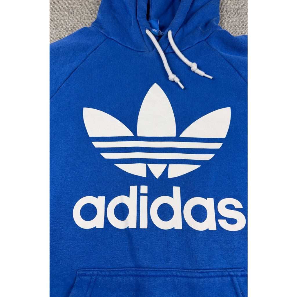 Adidas Originals Trefoil Hoodie Mens M Blue White Pullover Sweatshirt 2017