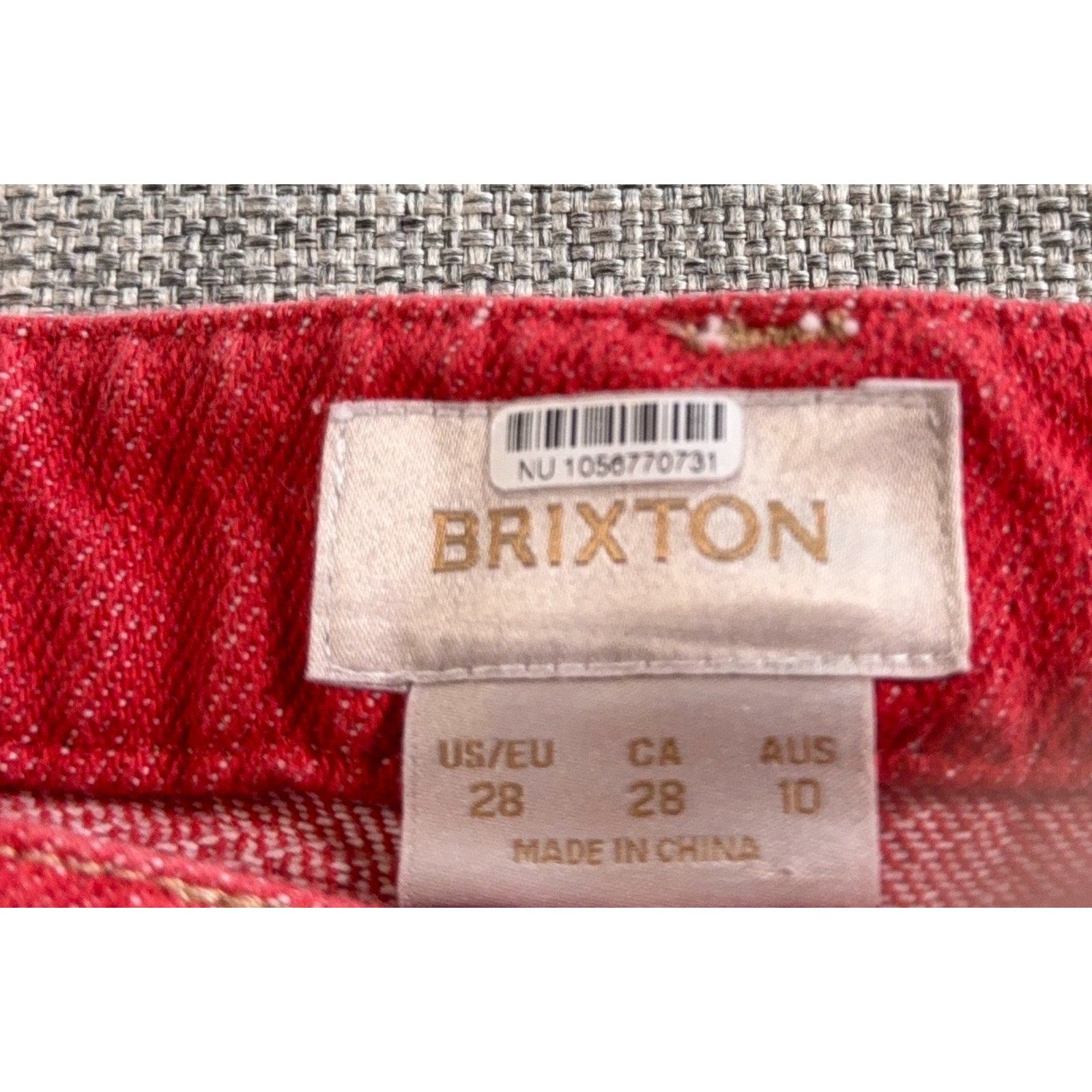 Brixton Jeans Womens 28 Red Carpenter Utility Wide Leg Skater Workwear Pants