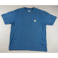 Carhartt K87 Mens XL Loose Fit Pocket T Shirt Blue Heather Workwear Logo