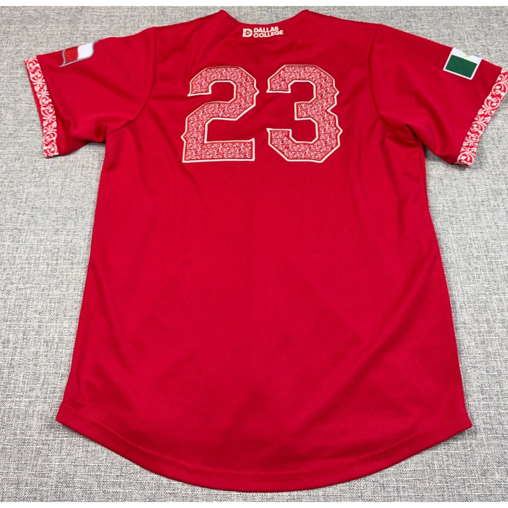 TEJAS Dallas College Jersey #23 Mexico Texas Flag Men's M Baseball