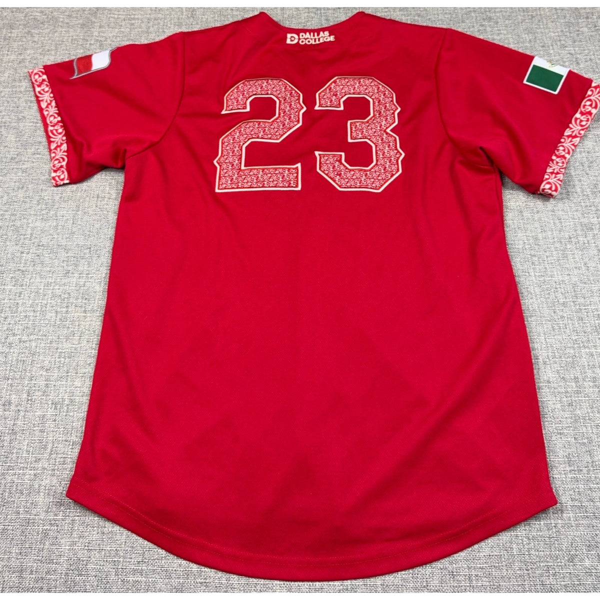 TEJAS Dallas College Jersey #23 Mexico Texas Flag Men's M Baseball