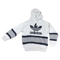 Adidas Originals Trefoil Hoodie Womens S White Gray Navy Colorblock Pullover