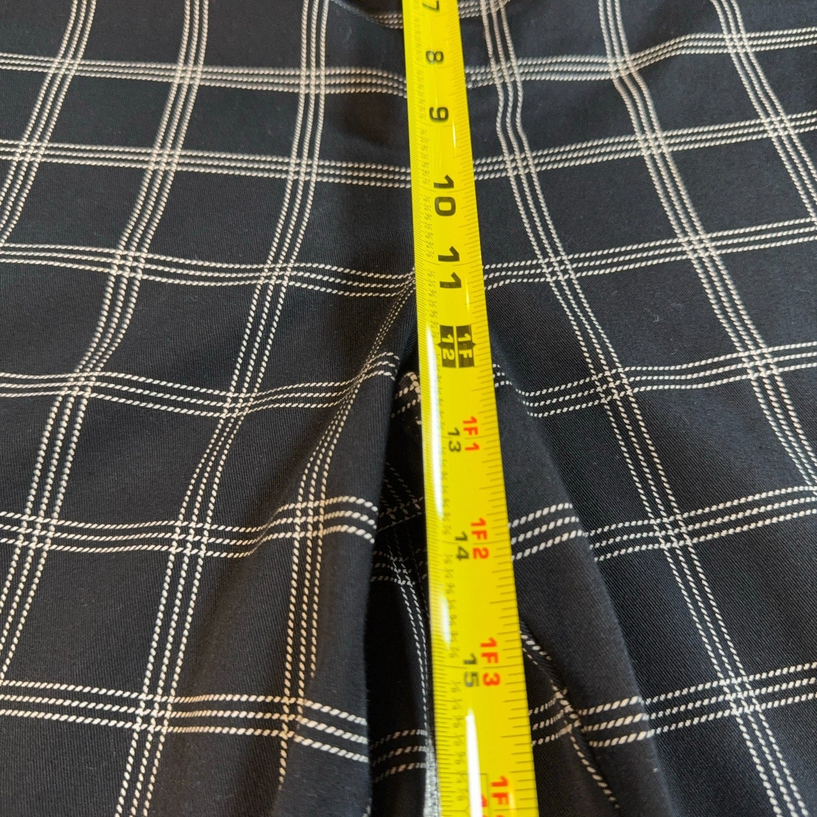 Vans Plaid Chino Pants Mens 31 Black Cream Windowpane Straight Skate Punk 28L