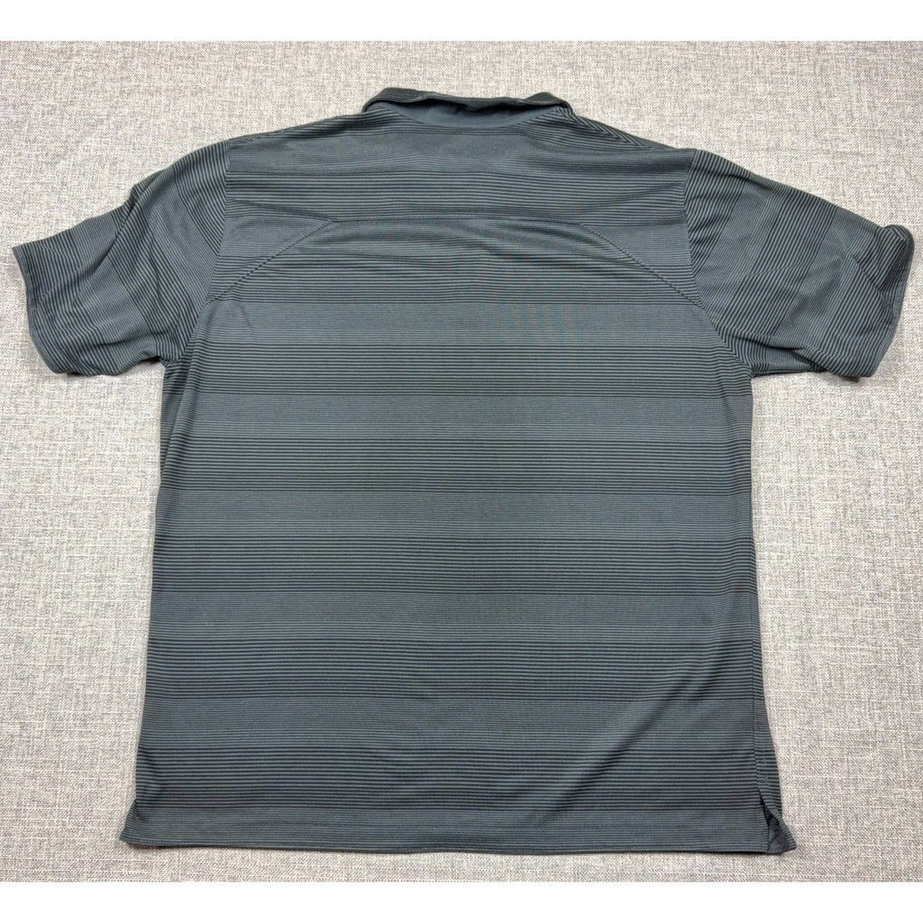 Nike Dri Fit Mizzou Missouri Tigers Polo Shirt Mens XL Gray Striped Golf