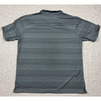 Nike Dri Fit Mizzou Missouri Tigers Polo Shirt Mens XL Gray Striped Golf